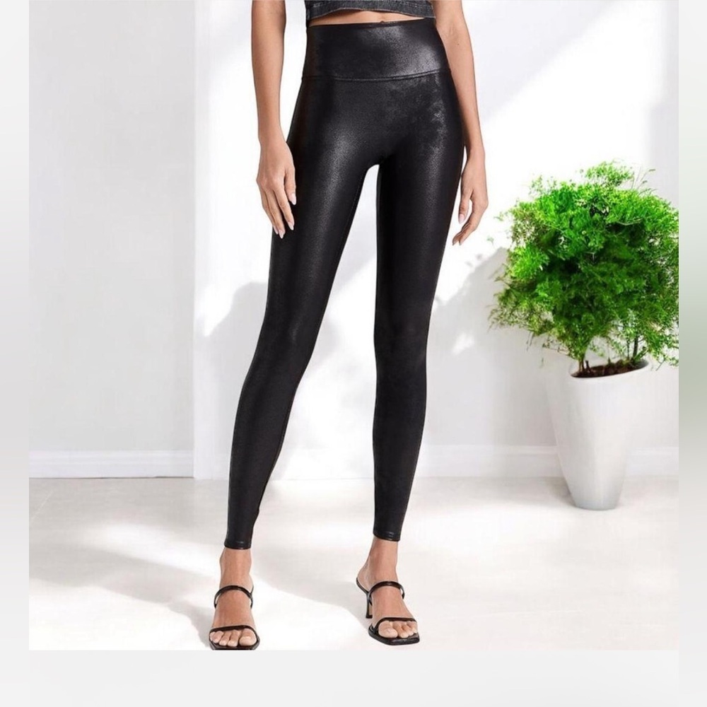 Spanx Faux Leather Black Shaping Leggings